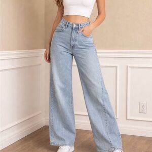 Frame Denim Light Blue Wide Leg Jeans